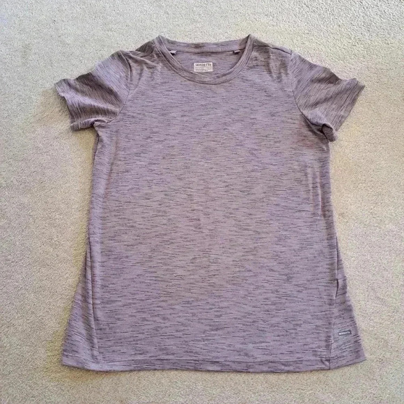 NWT Set of 2 Mondetta Active Tees XS Purple Solid Striped Performance T-shirt - Picture 4 of 9